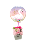 Vignette 1 Ballon Lovely +Bouquet de savon de roses