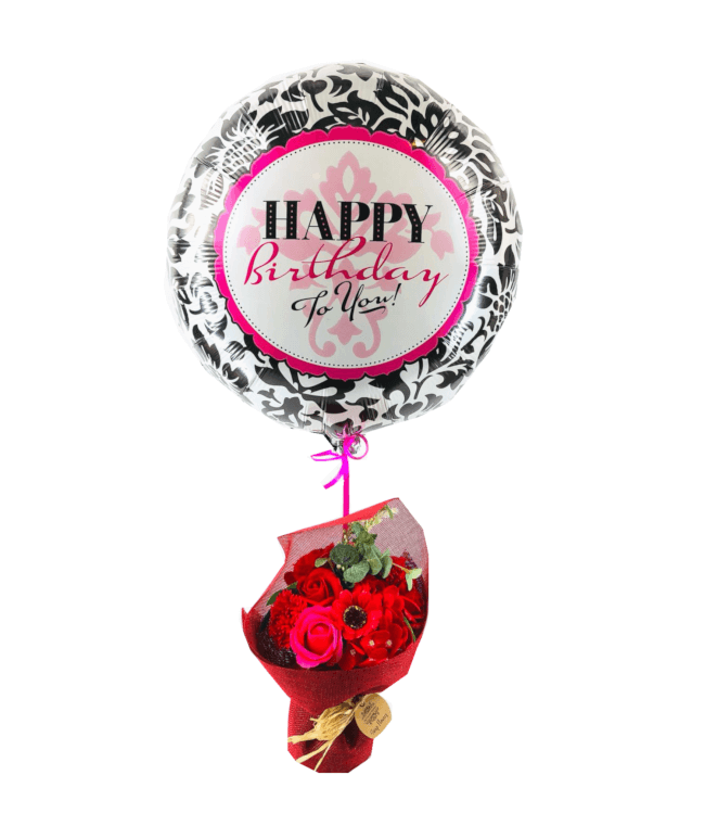 Image 1 Ballon Baroque+bouquet savon de rose