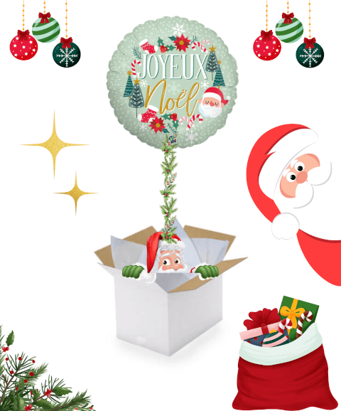 Ballon "Joyeux Noël" Gonflé à l'Hélium – Une Attention Festive à Offrir