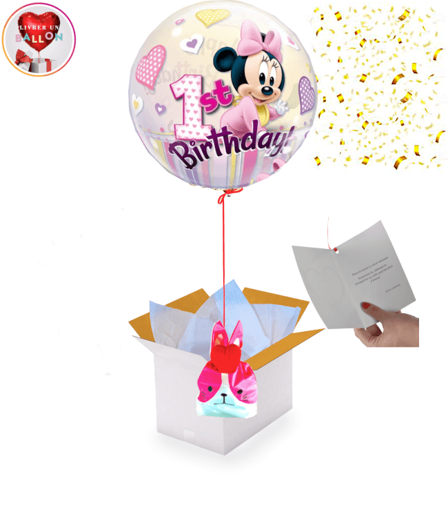 Image 1 Ballon Minnie Happy Birthday 1 An  56cm By Livrer un Ballon