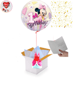 Vignette 1 Ballon Minnie "Happy Birthday" 1 An de 56 cm + Ballotin de Big Fraise Tagada