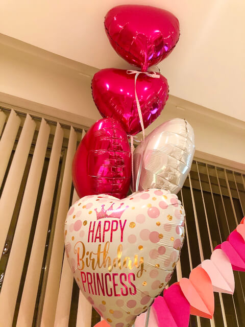 Bouquet de 5 🤍💖Ballons Happy Birthday Princesse By Livrer un Ballon