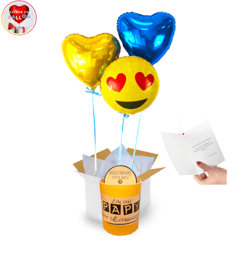 Bouquet Fête des grands peres+Bougie J ai un Papy qui déchire 