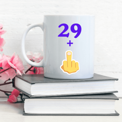Mug Humour – Âge Personnalisable avec Doigt d’Honneur