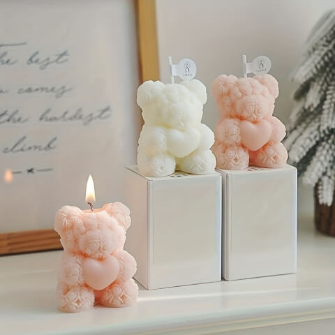 Bougie Ours rose Parfumé