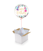 Vignette 1 Ballon Happy Birthday fleuri