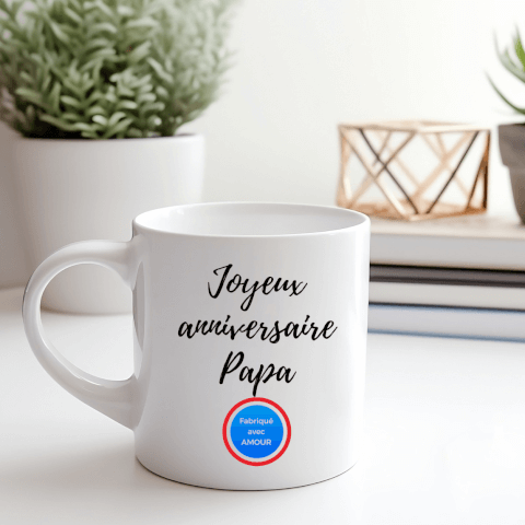 Mug a Personnaliser "Fabriqué Avec Amour" – Un Cadeau Authentique et Chaleureux