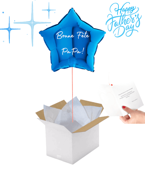 Ballon Étoile Bleue "Bonne fête Papa