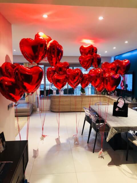 Big Pack Love 10 Ballons Coeurs Rouges,uniquement en livraison sur Paris et Ile de France