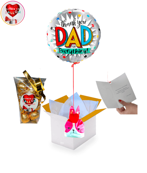 Ballon Fête des Pères +Ballotin de Big fraise tagada+Ballotin de Chocolats By Livrer un Ballon