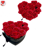 Vignette 1 Box en forme de Coeur avec 13 Big Roses de Savon