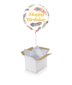 Vignette 1 Ballon Happy Birthday Plumes