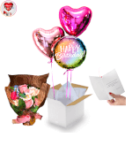 Vignette 1 Bouquet Happy Birthday Solaire+Bouquet de roses de savons