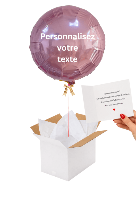 Ballon Rond Rose Personnalisé – Prénom ou Message au Choix