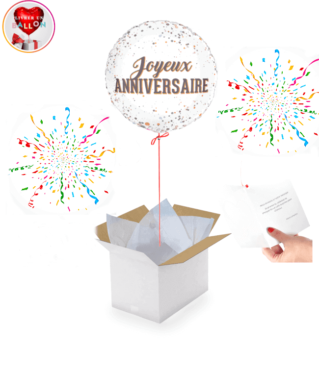 Livraison d'un colis surprise confettis Anniversaire