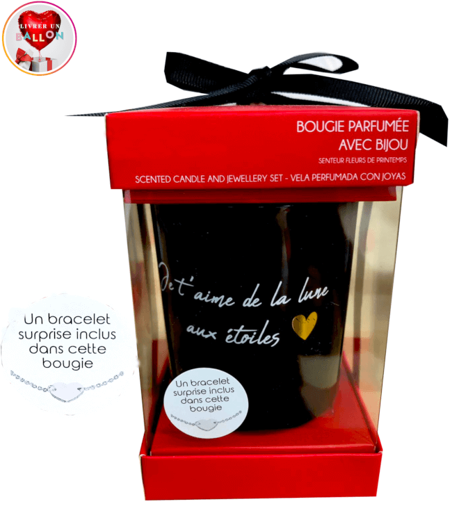 Image 1 Bougie "Je t'aime de la lune aux étoiles"Bracelet surprise