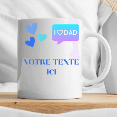 Mug Texte à Personnaliser,spécial fête des pères
