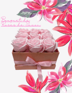 Vignette 1 Bouquet de Big Roses De Savon,accompagné d un ballon coeur rose