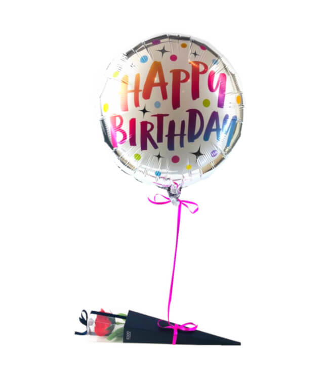 Image 1 Ballon Happy + Rose Savon By Livrer un Ballon