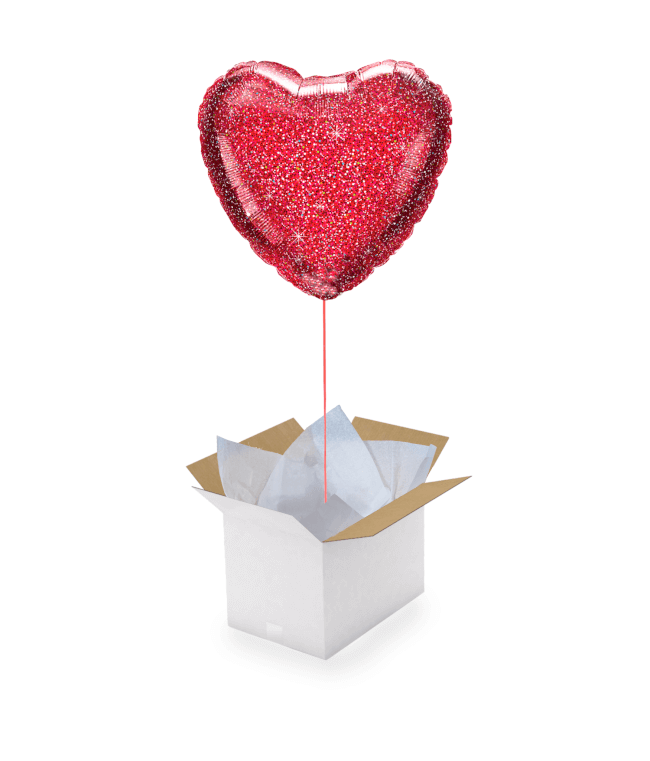 Image 1 Ballon Coeur Rouge Scintillant