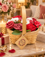 Vignette 1 Panier de Roses en Savon Rouges et Blanches – Un Cadeau Romantique à Offrir