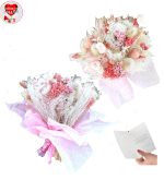 Vignette 1 Bouquet de fleurs stabilisées  "FARFALLA" ROSE By Livrer un Ballon
