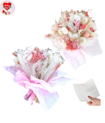 Vignette 1 Bouquet de fleurs stabilisées "FARFALLA" ROSE By Livrer un Ballon