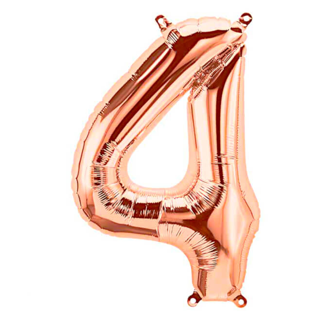 Image 1 Chiffre 4 Rose Scintillant By Livrer un Ballon