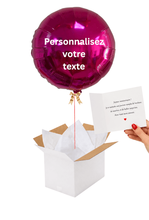 Ballon Rond Fuchsia à personnaliser – Message au Choix