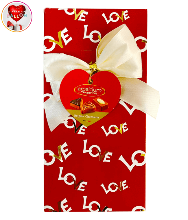 Image 1 Ballotin de Chocolat Belge "LOVE" By Livrer un Ballon