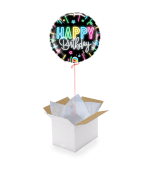 Vignette 1 Ballon Happy Birthday Neon