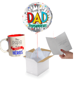 Vignette 1 Ballon Thank You Dad+Mug Papa Super Heros