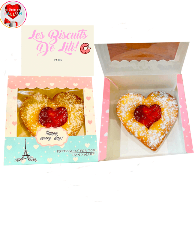 Image 1 Big Biscuits Coeur Confiture de Fraise Bio By Les Biscuits de LiLi