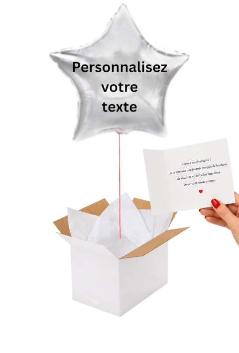 Ballon Étoile Argentée Personnalisé – Votre message sur mesure