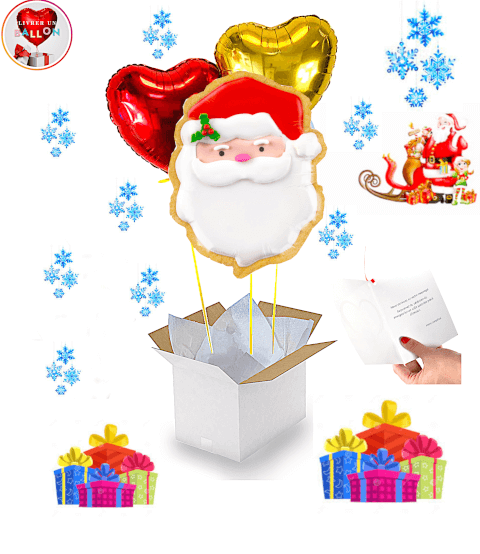 Bouquet de Ballons Père Noêl (66cm)à Personnaliser