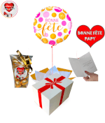 Vignette 1 Ballon Bonne Fete Papy! + Ballotin de Chocolat By Livrer un Ballon