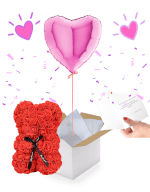 Vignette 1 Box Ballon Cœur Rose & Ourson Fleuri – Édition Cadeau