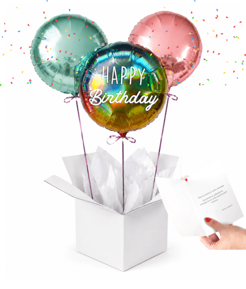 Bouquet de Ballons Happy Birthday Solaire texte à Personnaliser