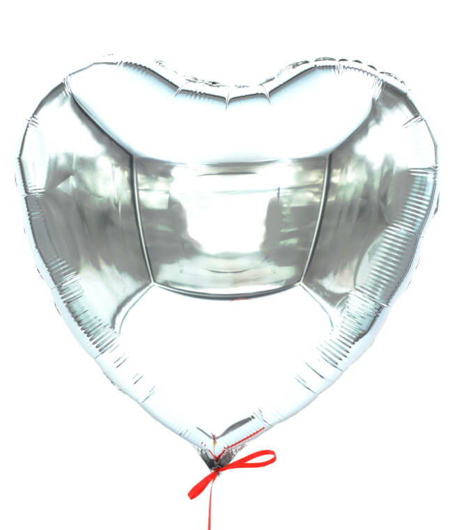 Image 1 Ballon Coeur Argent