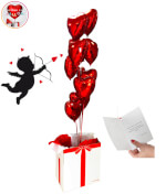Vignette 1 Bouquet   BIG LOVE  🥰  9 Ballons ❤️ Coeurs Rouges, uniquement sur Paris et île de France  