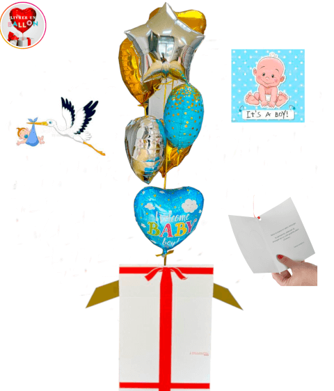 Bouquet de 7 Ballons Baby Boy!By Livrer un Ballon