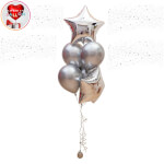 Vignette 1 Bouquet de 6 Ballons Argents à Personnaliser,Uniquement en livraison sur Paris et l'ile de France