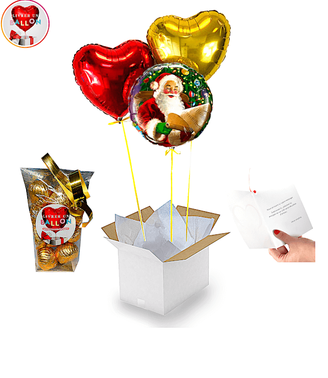 Image 1 Bouquet de ballons Noel+Ballotin de Chocolats Belge