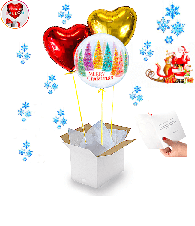 Image 1 Bouquet de Ballons Merry Christmas à personnaliser By Livrer un Ballon