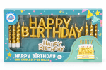 Kit de Bougies Anniversaire Dorées « Happy Birthday »