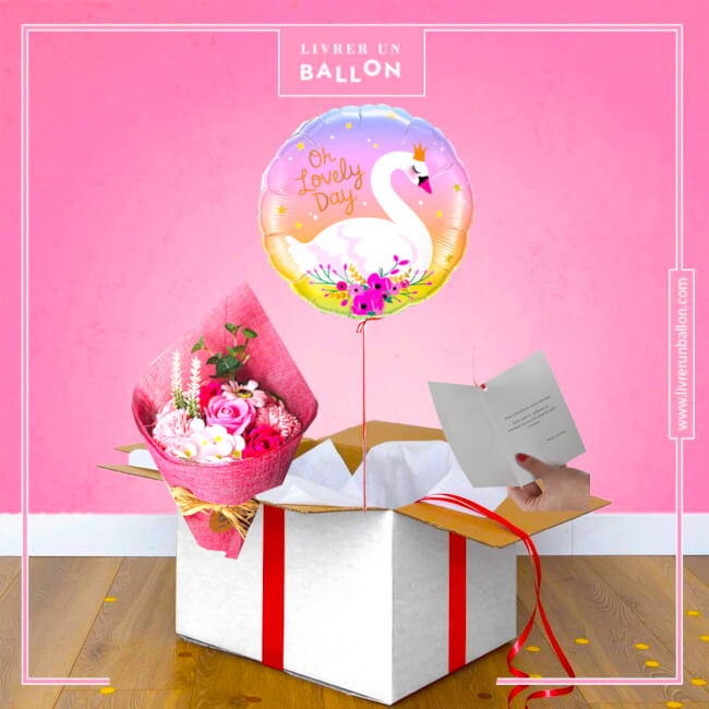 Image 1 Ballon Lovely Day  + Bouquet de Roses de Savon By Livrer un Ballon