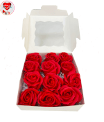 Vignette 1 Coffret de 12 Big Roses Rouges De Savon