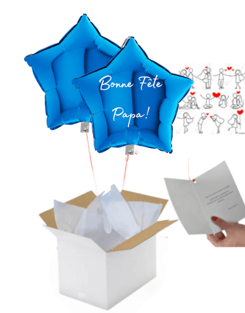 Bouquet de Ballons étoiles "Bonne fête Papa"