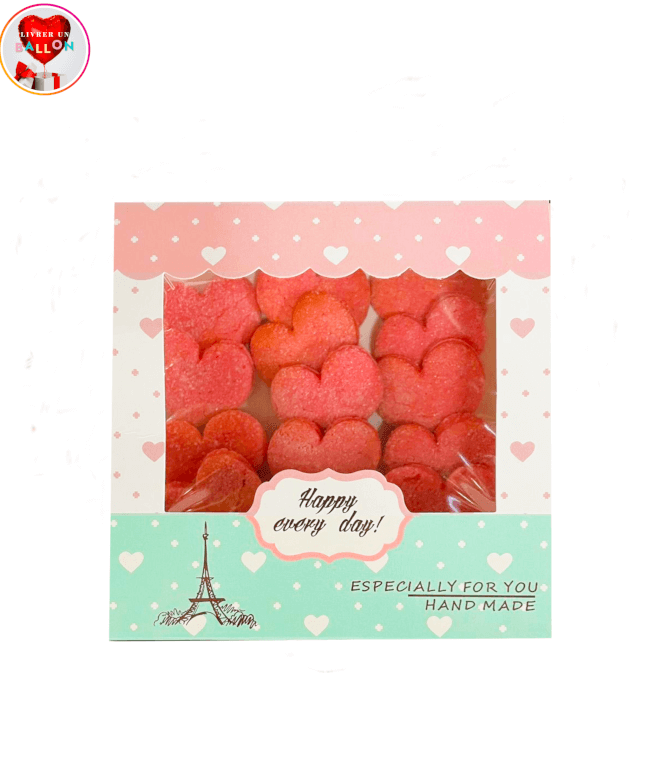 Image 1 Box de 12 Biscuits Coeurs Sucrés Love Bio