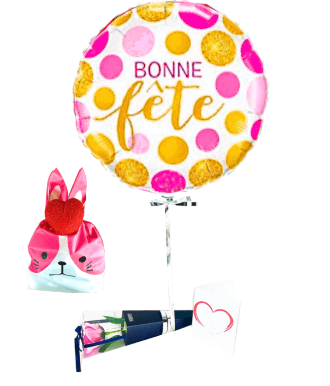 Image 1 Ballon Fête Mamie+Rose de Savon+Ballotin